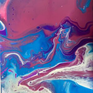 Abstract Acrylic Pour Painting on Canvas (11x14")