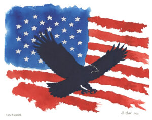 Eagle with American Flag