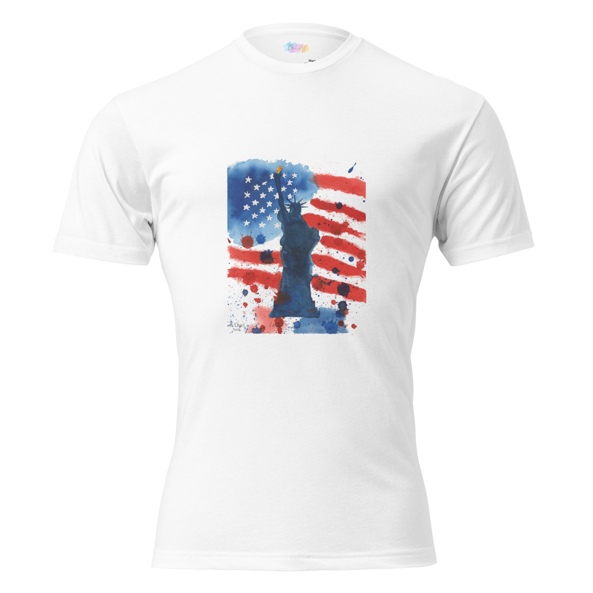 Patriotic Statue of Liberty Unisex Fitted T-Shirt - Image 2