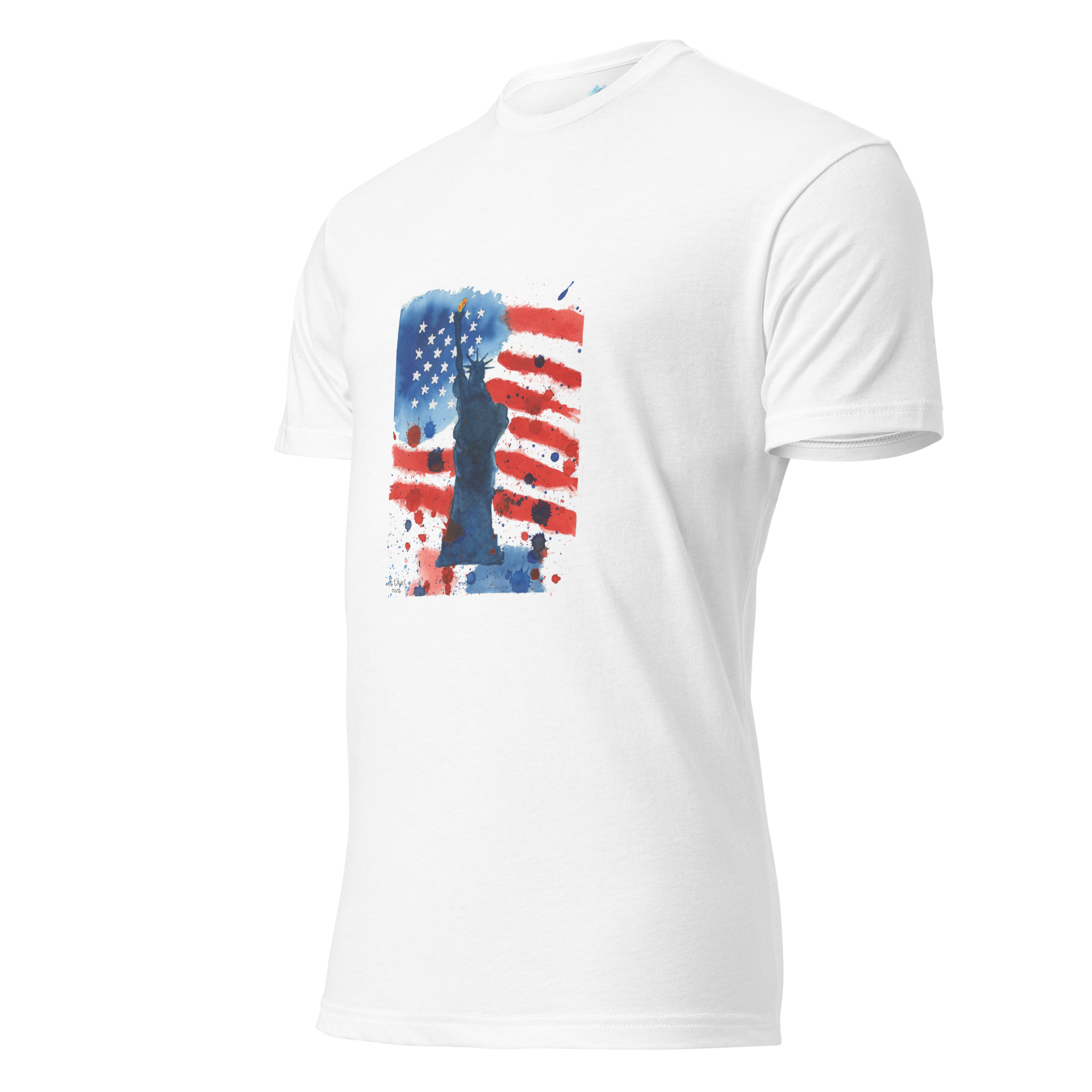 Patriotic Statue of Liberty Unisex Fitted T-Shirt - Image 4