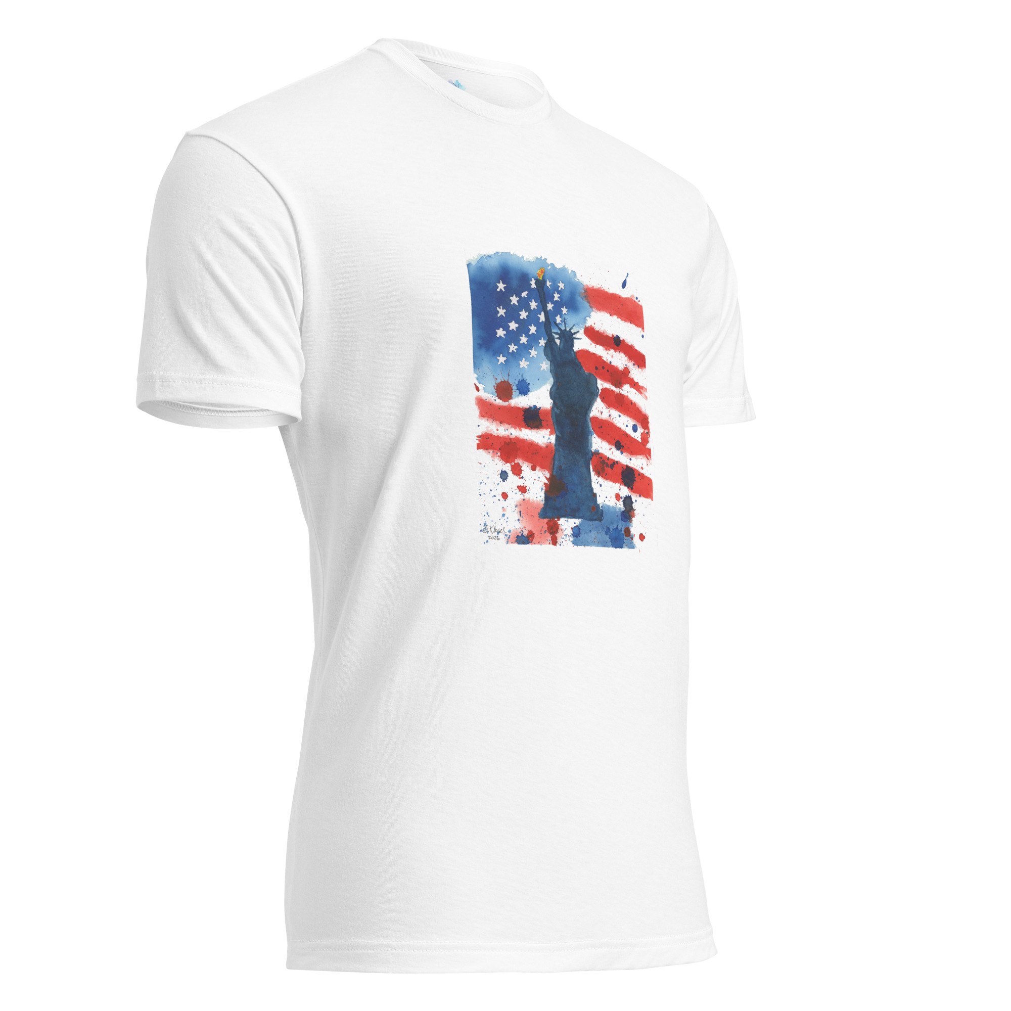 Patriotic Statue of Liberty Unisex Fitted T-Shirt - Image 5